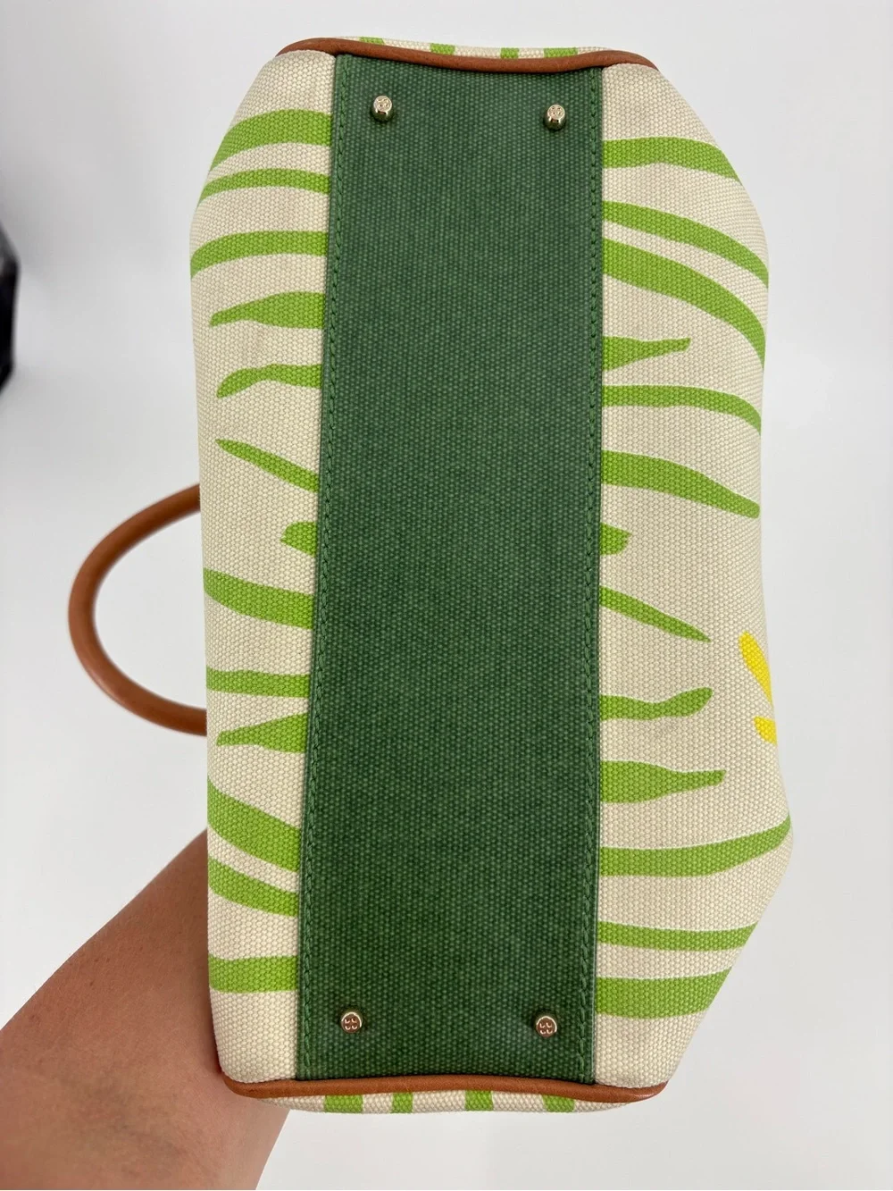 NWT Kate Spade Fairchild Gardens Quinn Canvas Leather Bag Handbag Natural OS